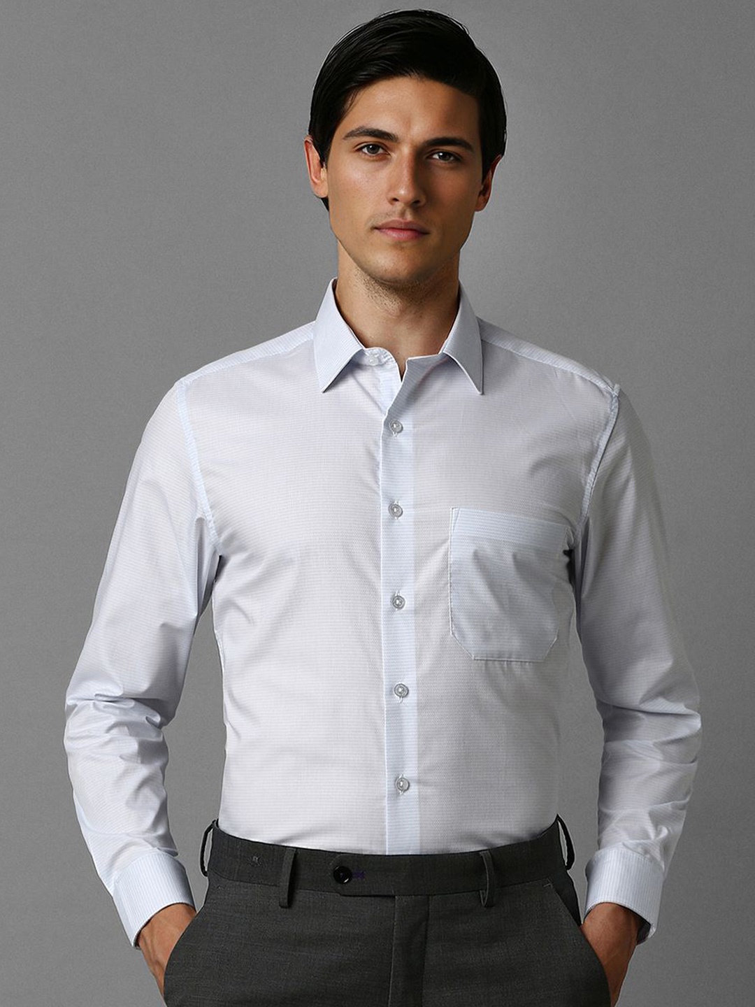 

Louis Philippe Men Slim Fit Opaque Formal Shirt, Blue