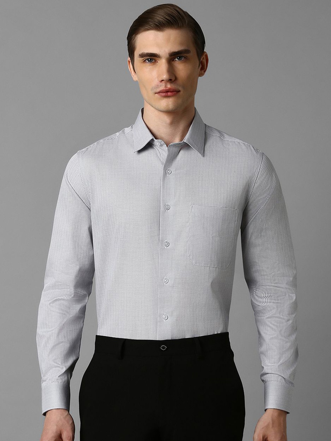 

Louis Philippe Men Slim Fit Opaque Striped Formal Shirt, Grey