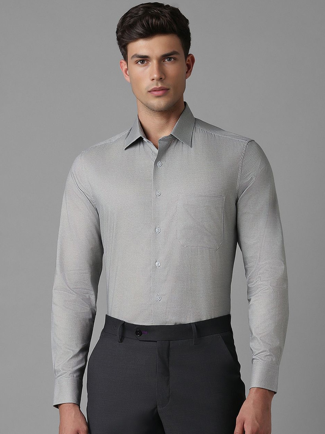 

Louis Philippe Men Slim Fit Opaque Formal Shirt, Grey