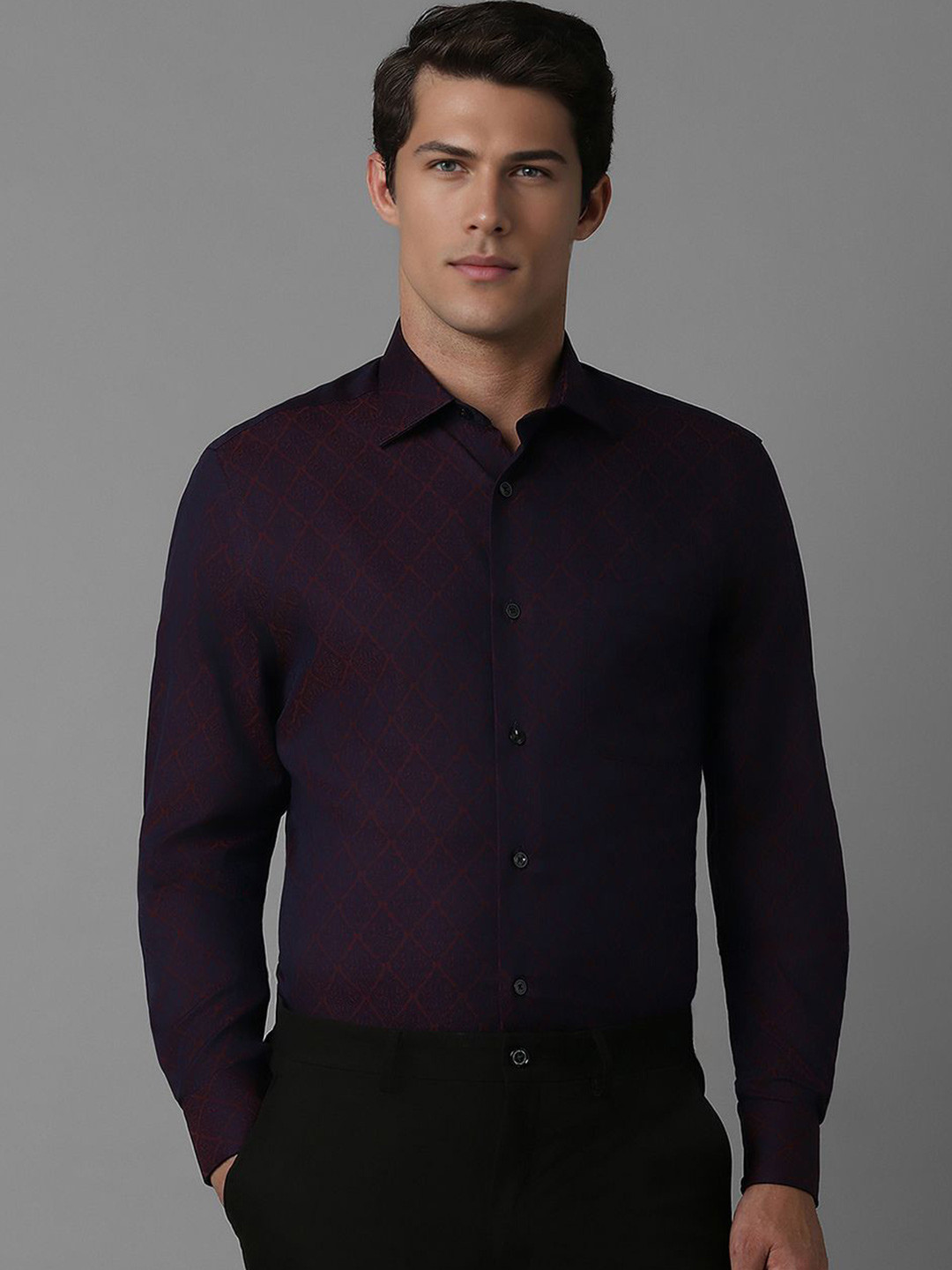 

Louis Philippe Men Opaque Formal Shirt, Maroon