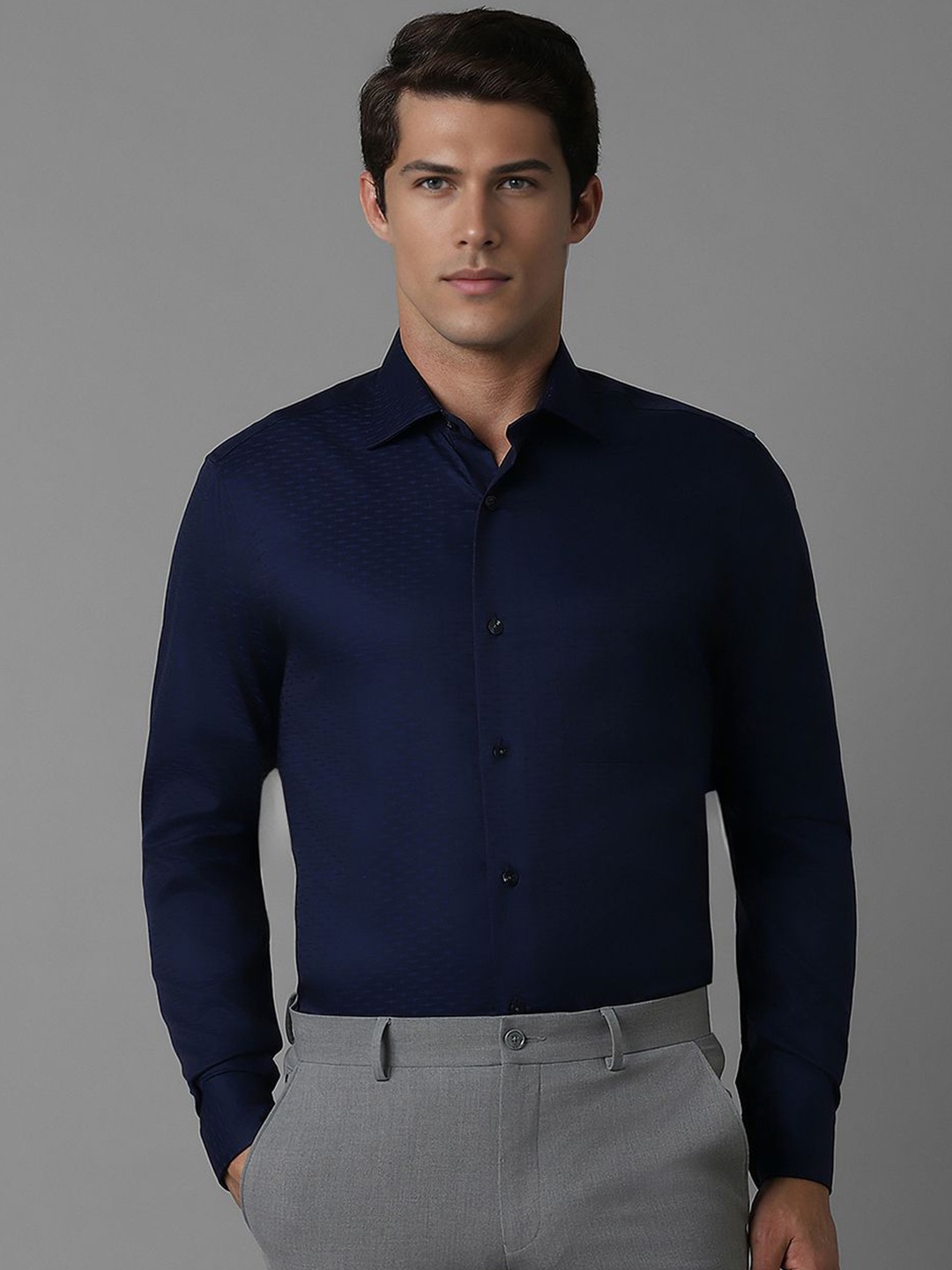 

Louis Philippe Men Opaque Formal Shirt, Navy blue
