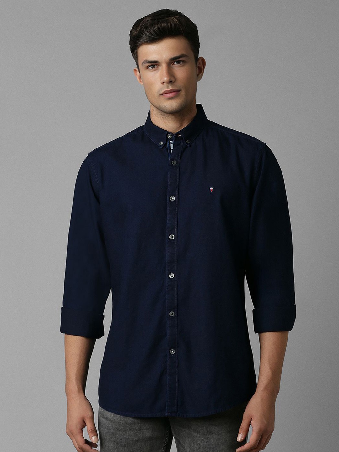 

Louis Philippe Jeans Men Slim Fit Opaque Casual Shirt, Navy blue