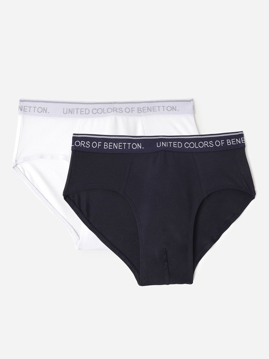 

United Colors of Benetton Pack Of 2 Low- Rise Basic Briefs 24P3OP80S485G9022Y, White