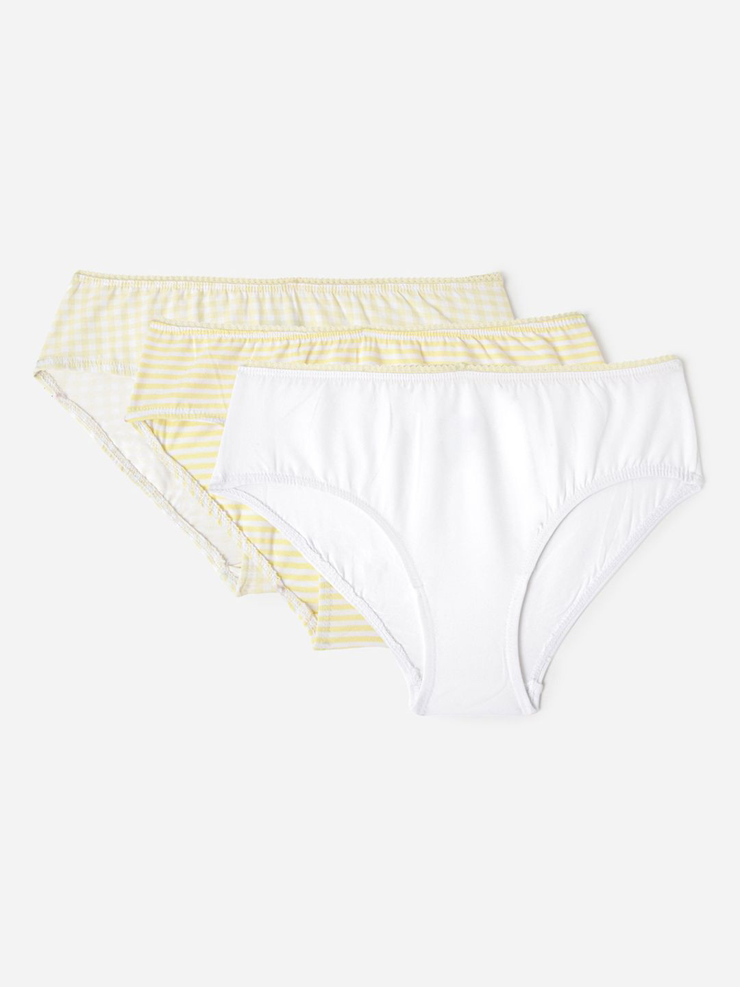 

United Colors of Benetton Girls Pack Of 3 Low Rise Basic Briefs 24P378Y0S01RG9022Y, Yellow