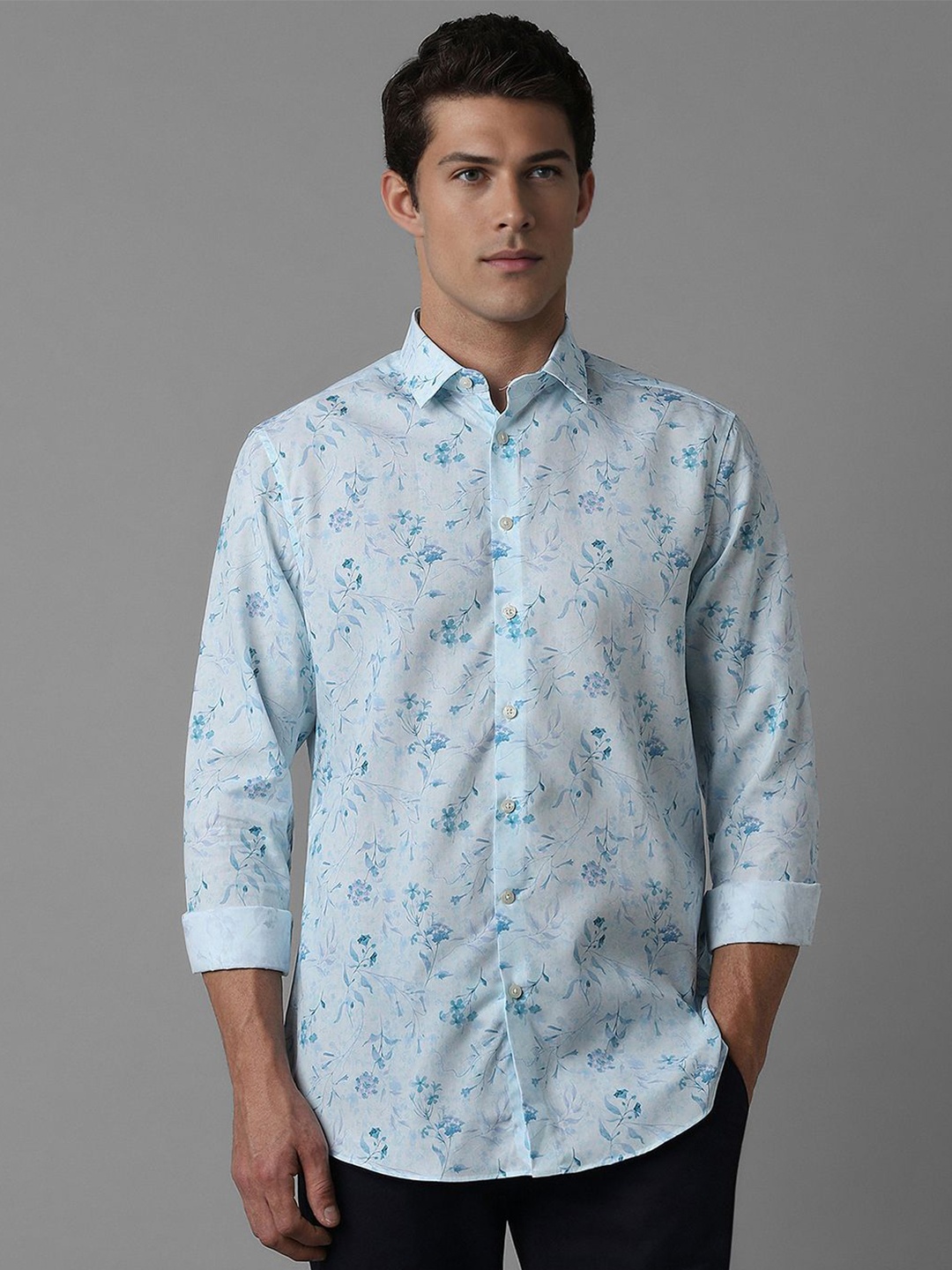 

Louis Philippe Sport Men Slim Fit Floral Opaque Printed Casual Shirt, Blue