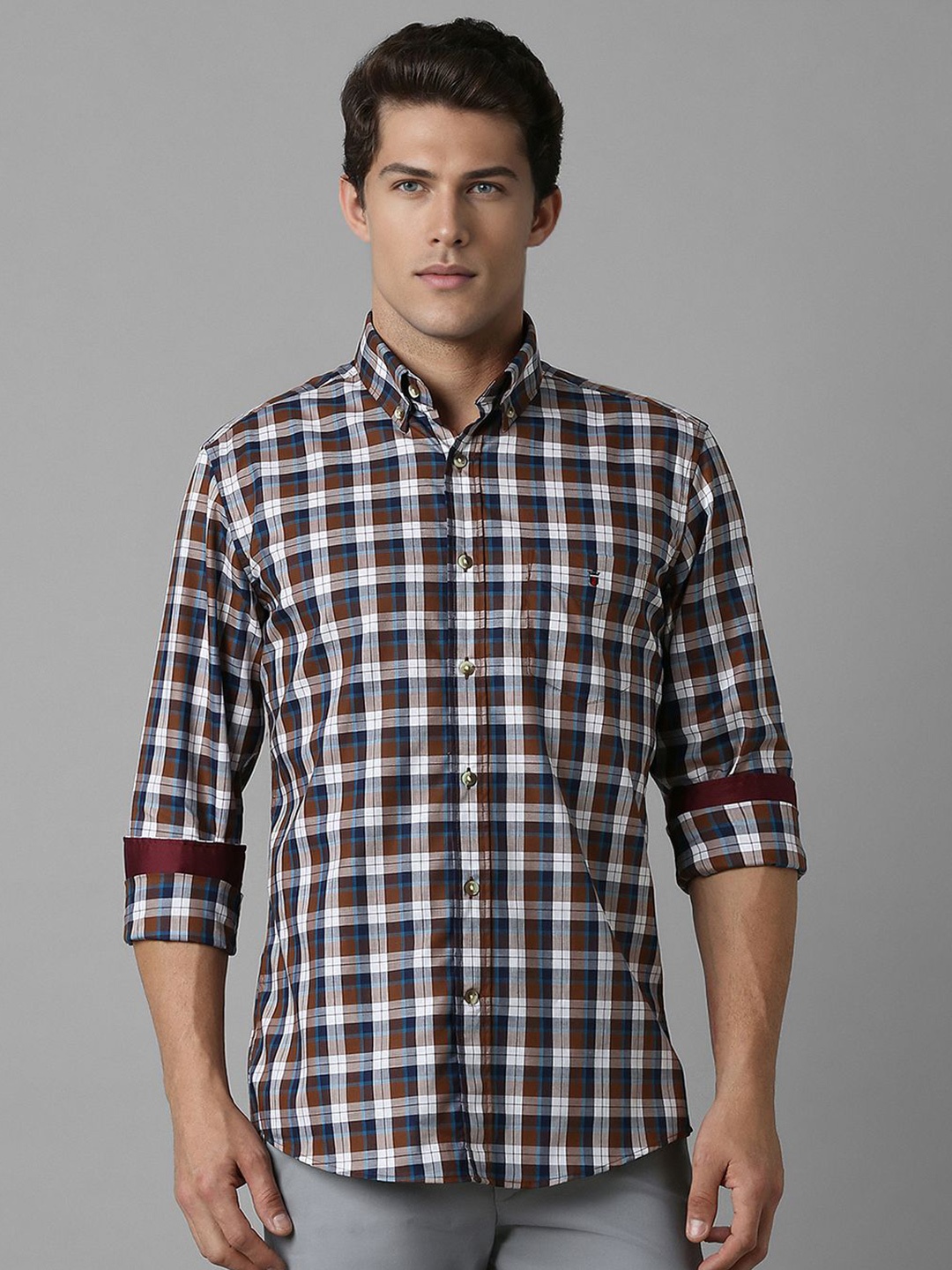 

Louis Philippe Sport Men Slim Fit Tartan Checks Opaque Checked Casual Shirt, Multi