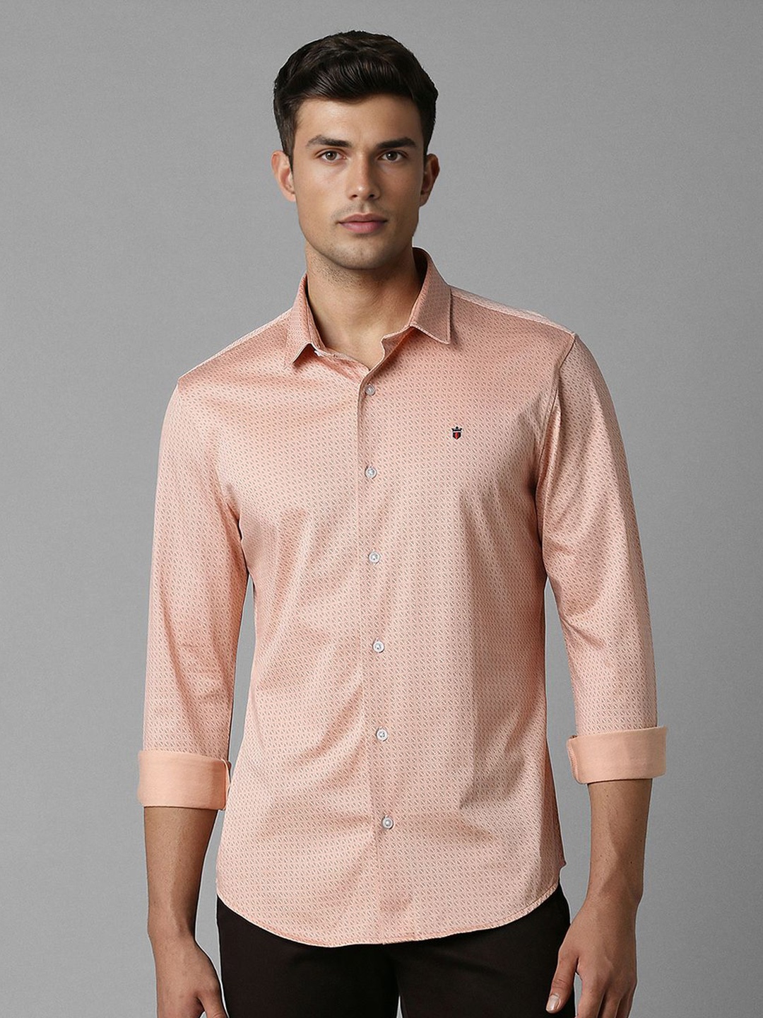 

Louis Philippe Sport Men Slim Fit Opaque Casual Shirt, Peach