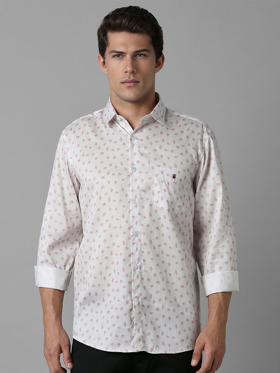

Louis Philippe Sport Men Slim Fit Floral Opaque Printed Casual Shirt, Grey