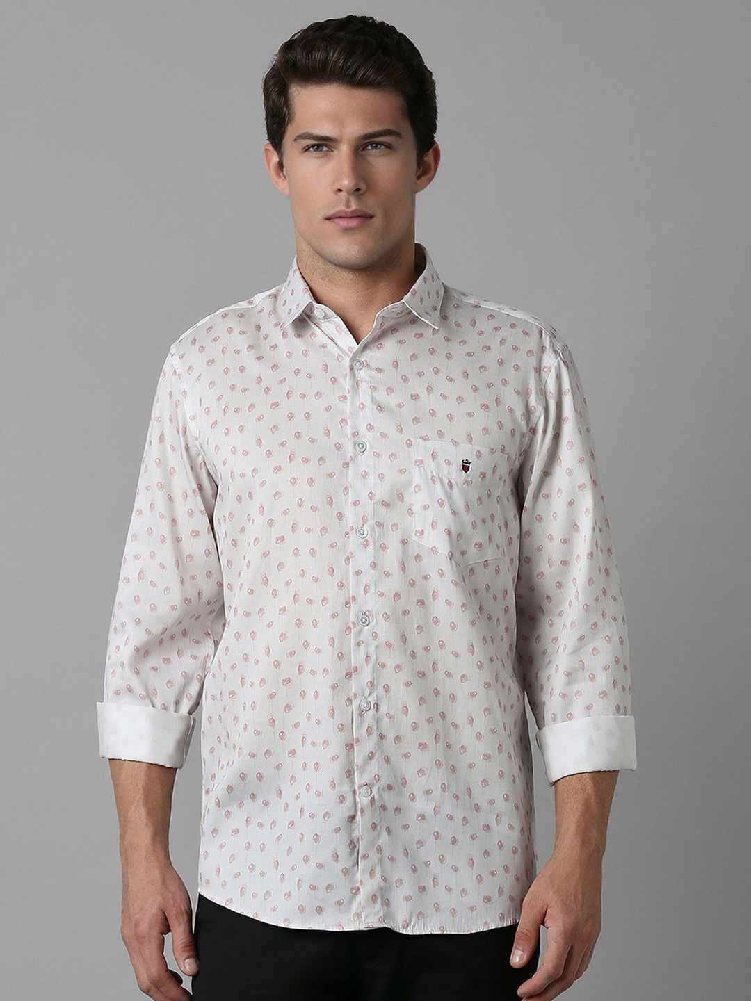 

Louis Philippe Sport Men Slim Fit Floral Opaque Printed Casual Shirt, Grey