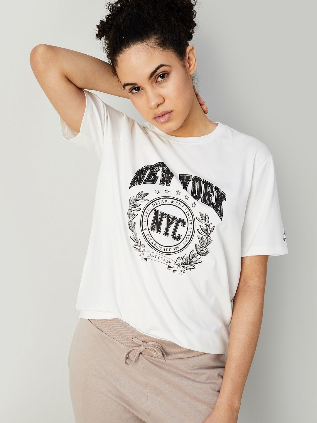 

Kappa Women Typography Printed Applique T-shirt, White