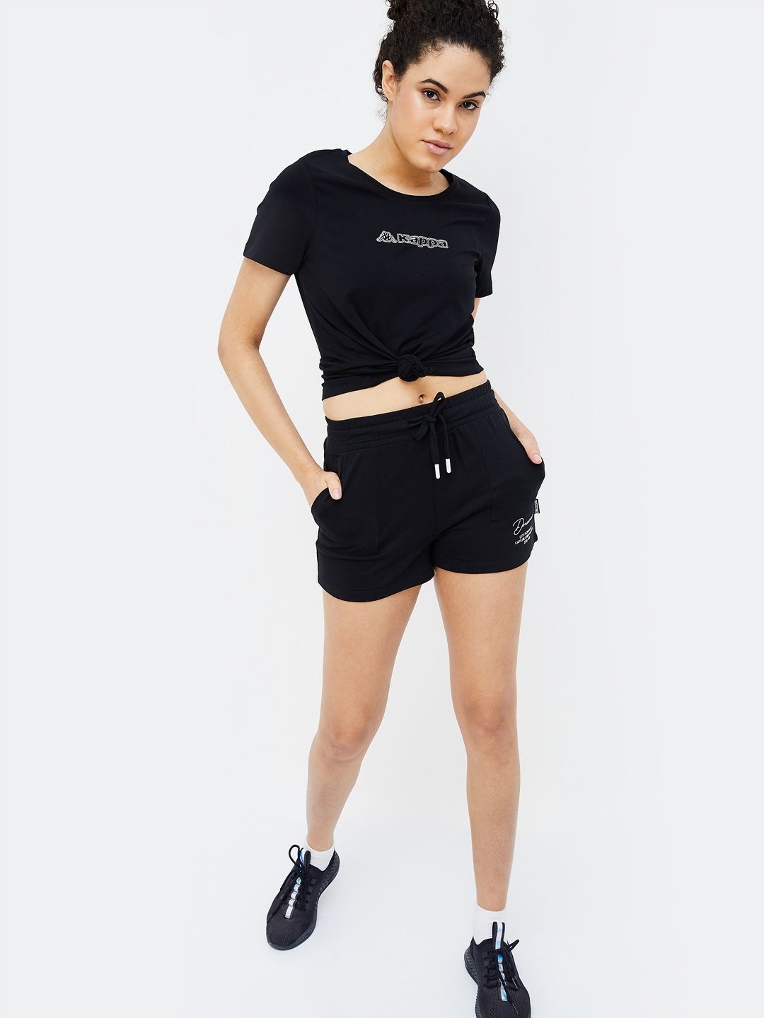 Kappa Women Typography Pockets T-shirt, Black