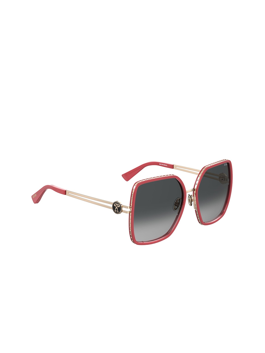 

MOSCHINO Women Oversized Sunglasses with UV Protected Lens, Grey