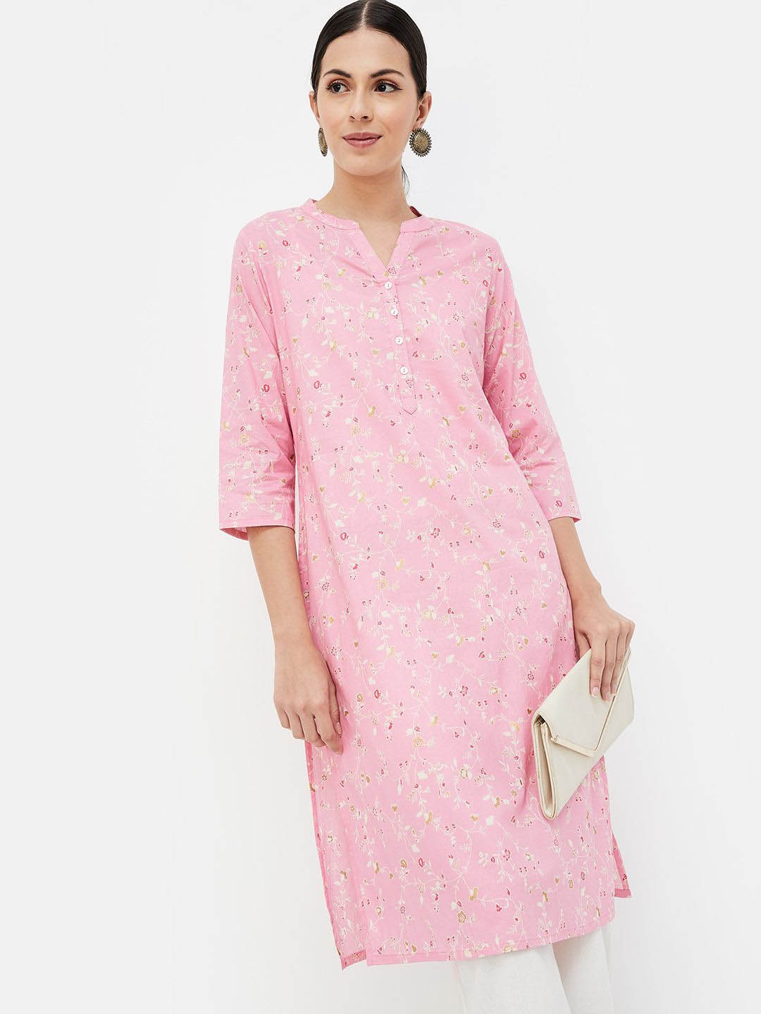 

Melange by Lifestyle Women Floral Kurta, Pink