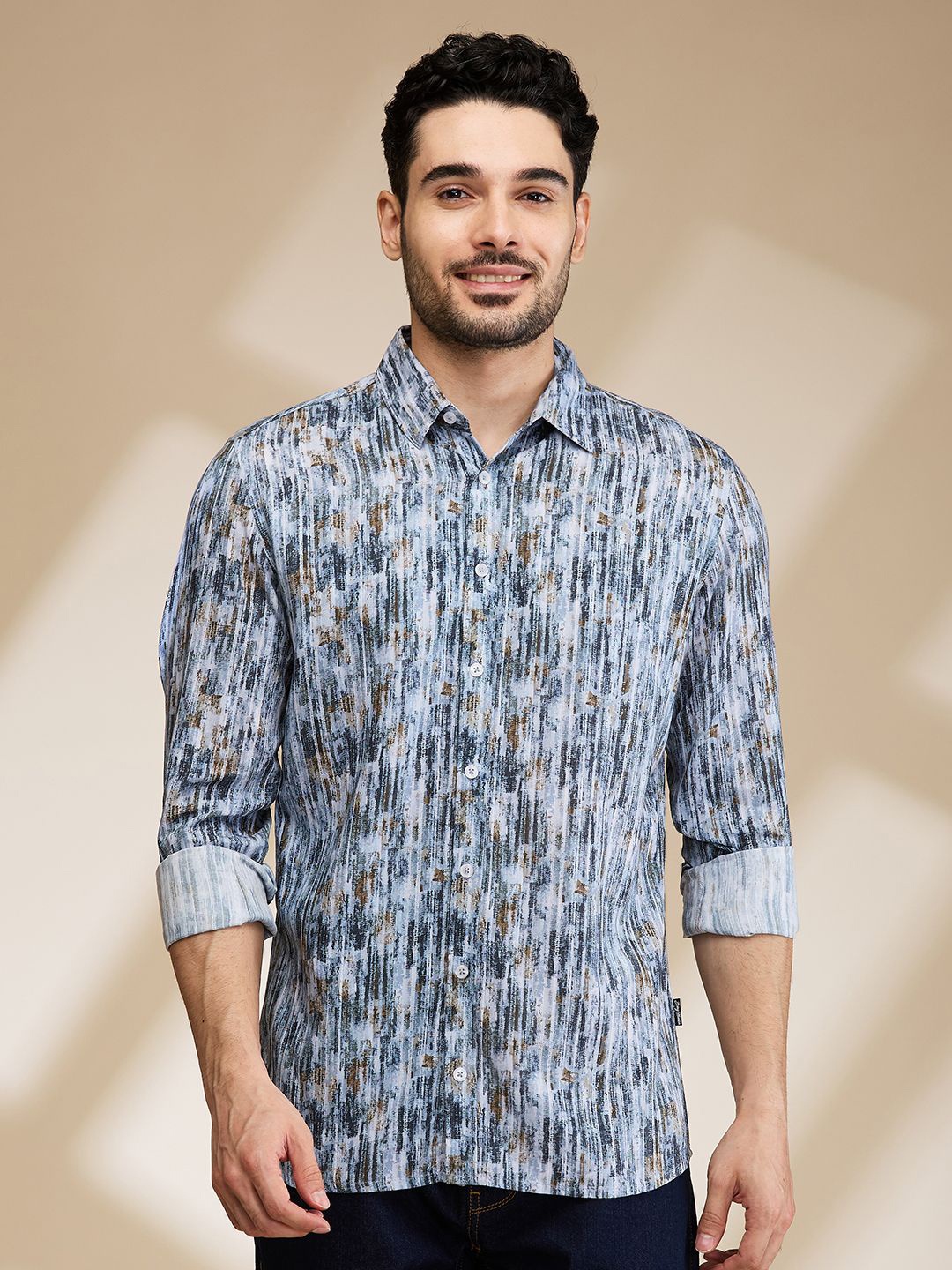 

Being Human Men Slim Fit Opaque Printed Casual Shirt, Grey