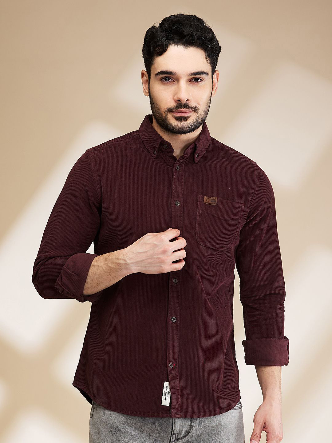 

Being Human Men Slim Fit Opaque Casual Shirt, Maroon