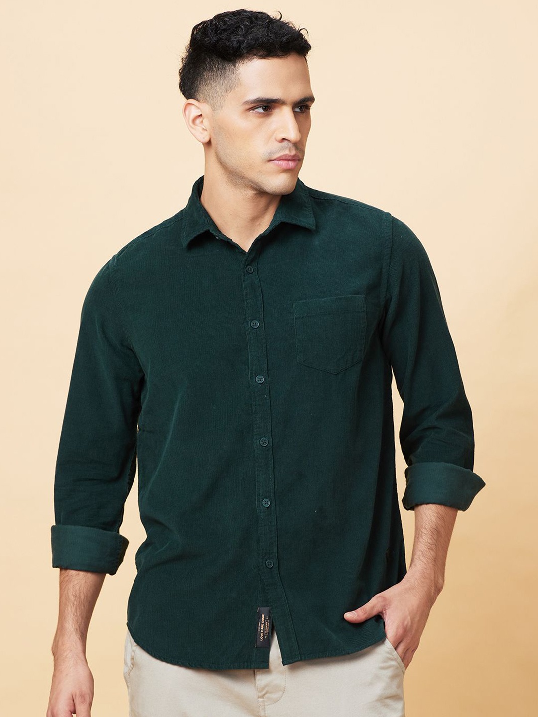 

Being Human Men Slim Fit Opaque Casual Shirt, Green