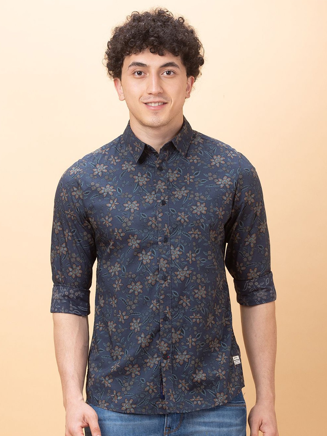 

Being Human Men Slim Fit Opaque Printed Casual Shirt, Blue