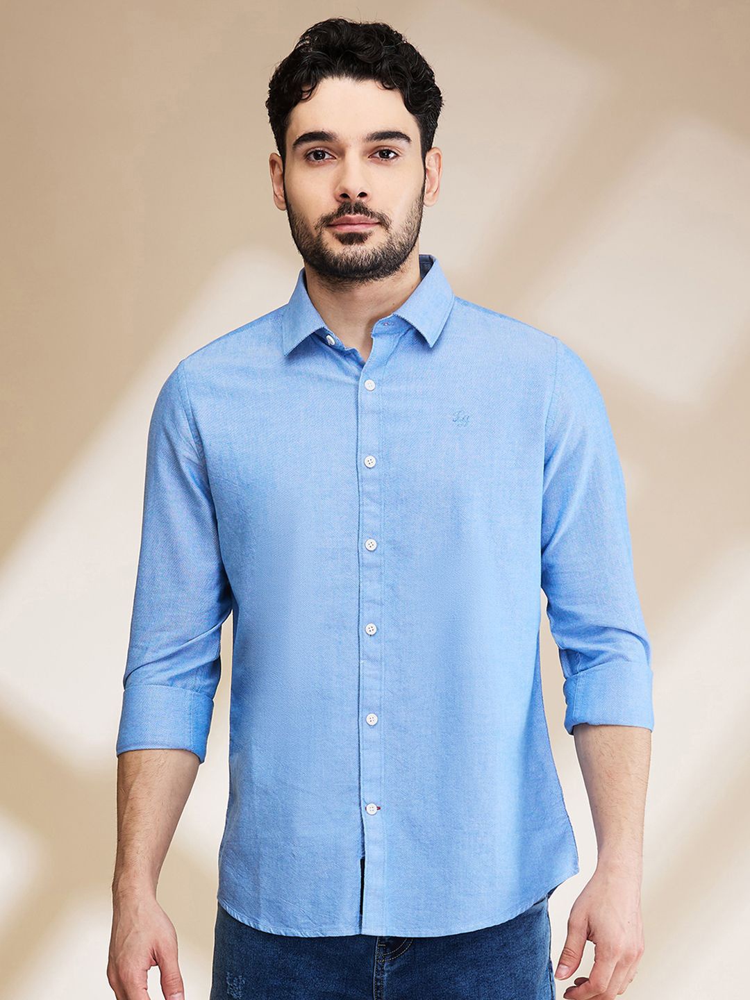 

Being Human Men Slim Fit Opaque Casual Shirt, Blue