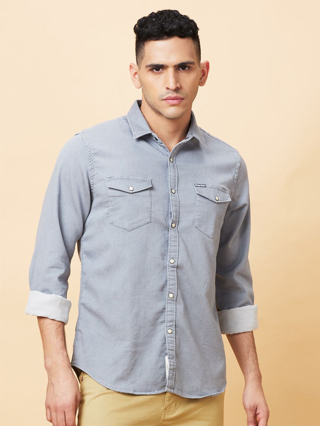 

Being Human Men Slim Fit Opaque Casual Shirt, Grey