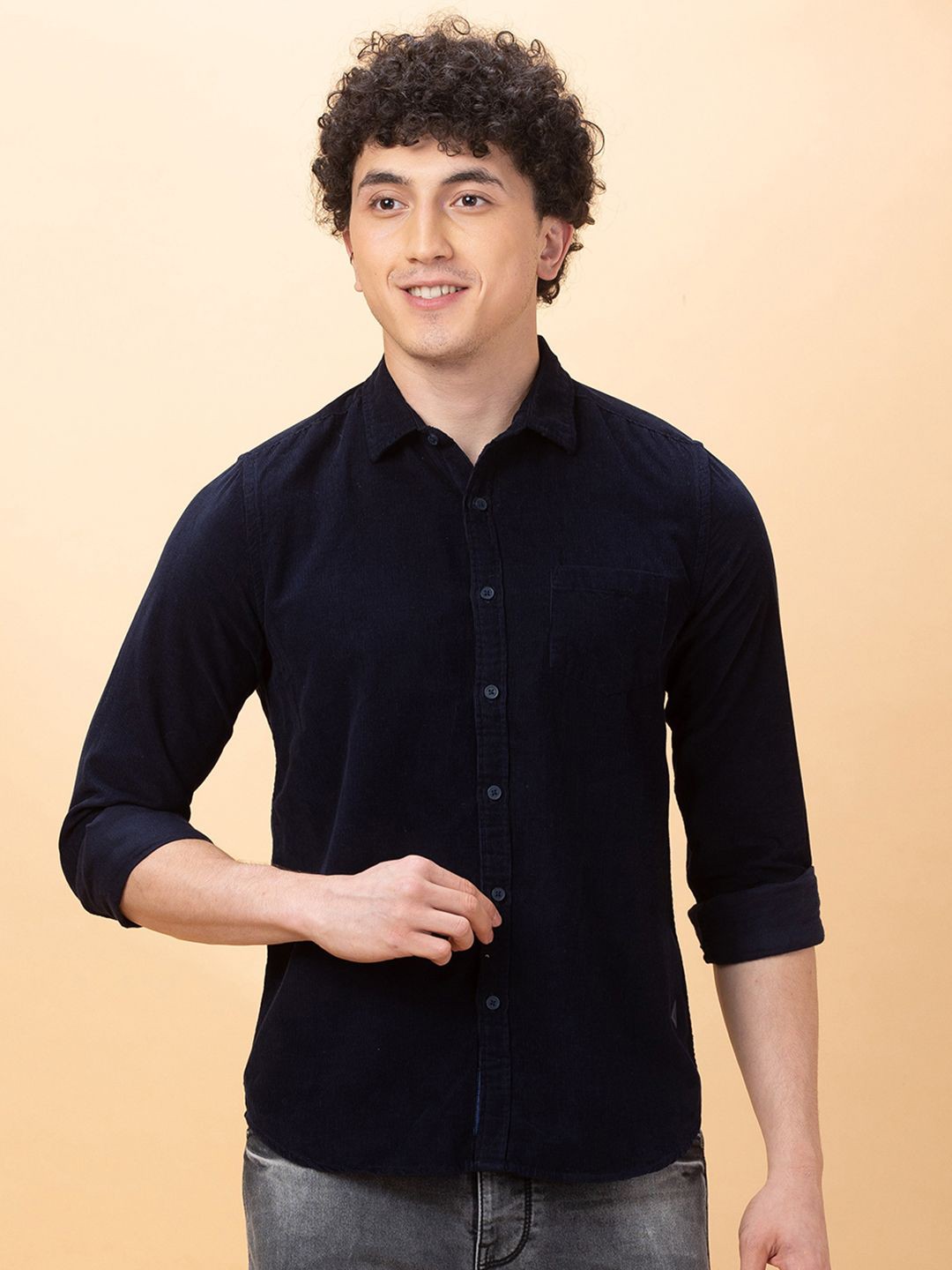 

Being Human Men Slim Fit Opaque Casual Shirt, Blue