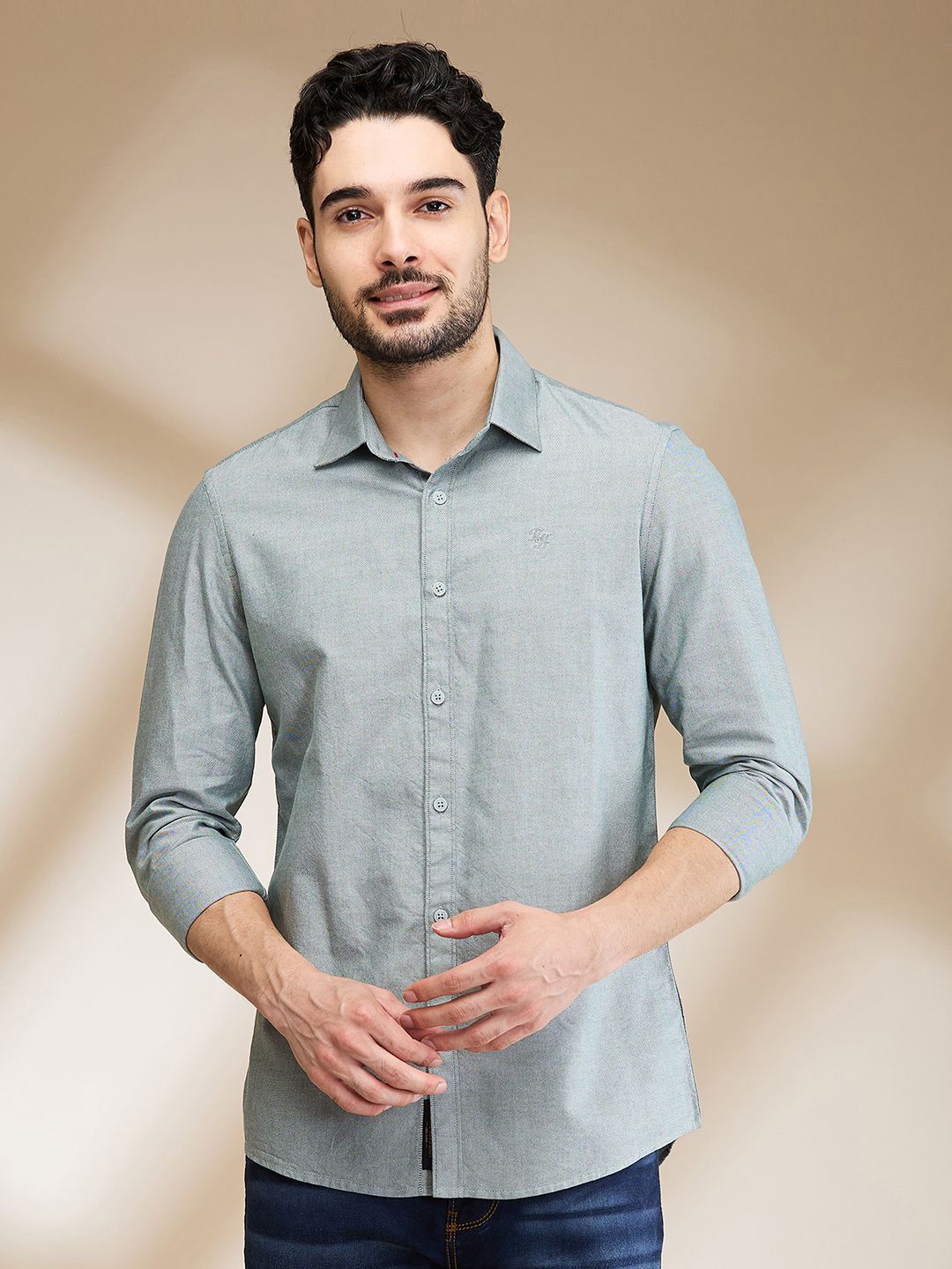

Being Human Men Slim Fit Opaque Casual Shirt, Green