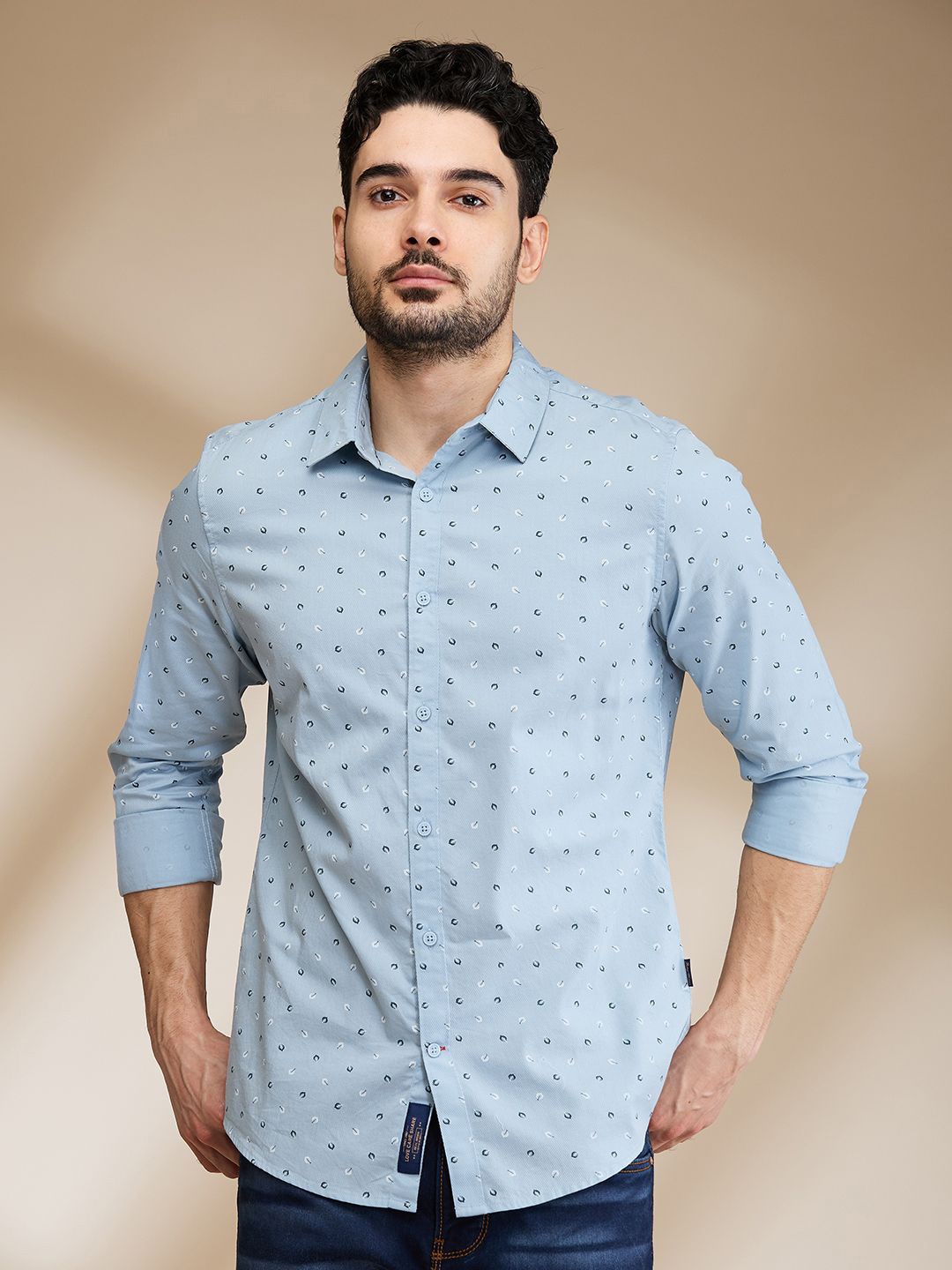 

Being Human Men Slim Fit Opaque Printed Casual Shirt, Blue