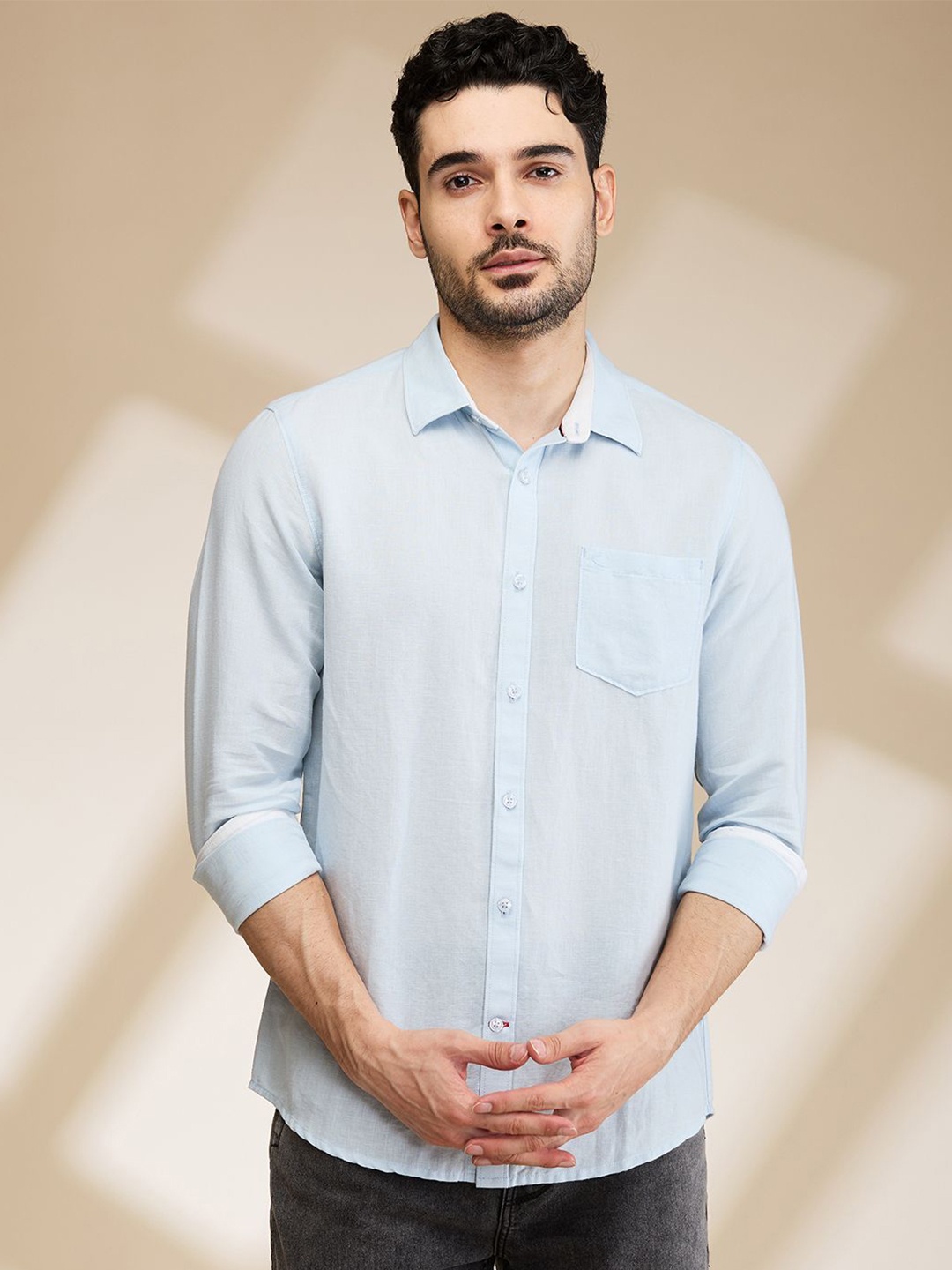 

Being Human Men Slim Fit Opaque Casual Shirt, Blue