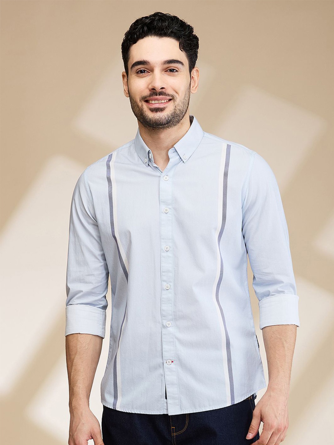 

Being Human Men Slim Fit Opaque Casual Shirt, Blue