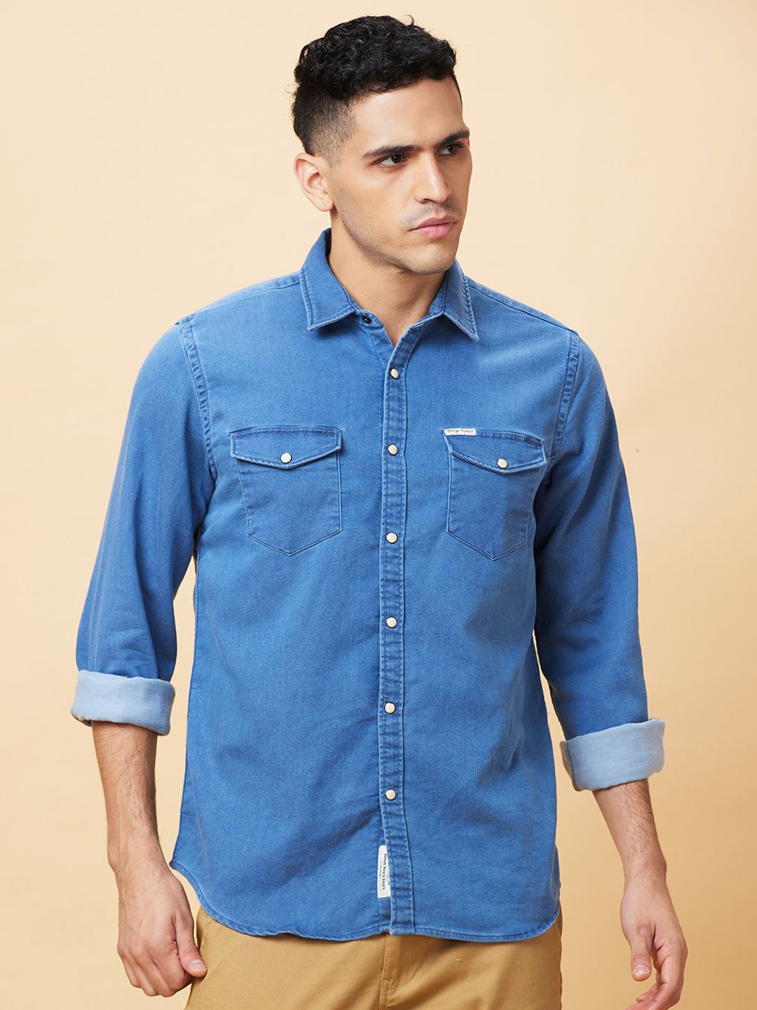 

Being Human Men Slim Fit Opaque Casual Shirt, Blue