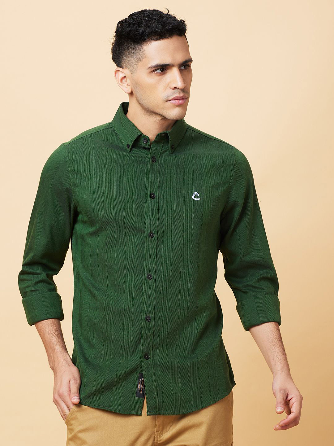 

Being Human Men Slim Fit Opaque Casual Shirt, Green