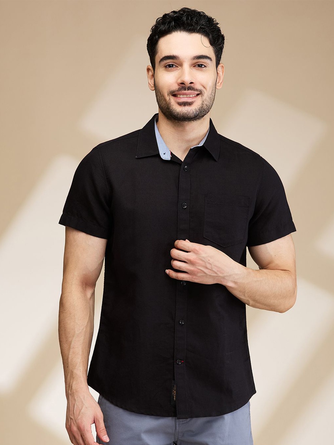 

Being Human Men Slim Fit Opaque Casual Shirt, Black