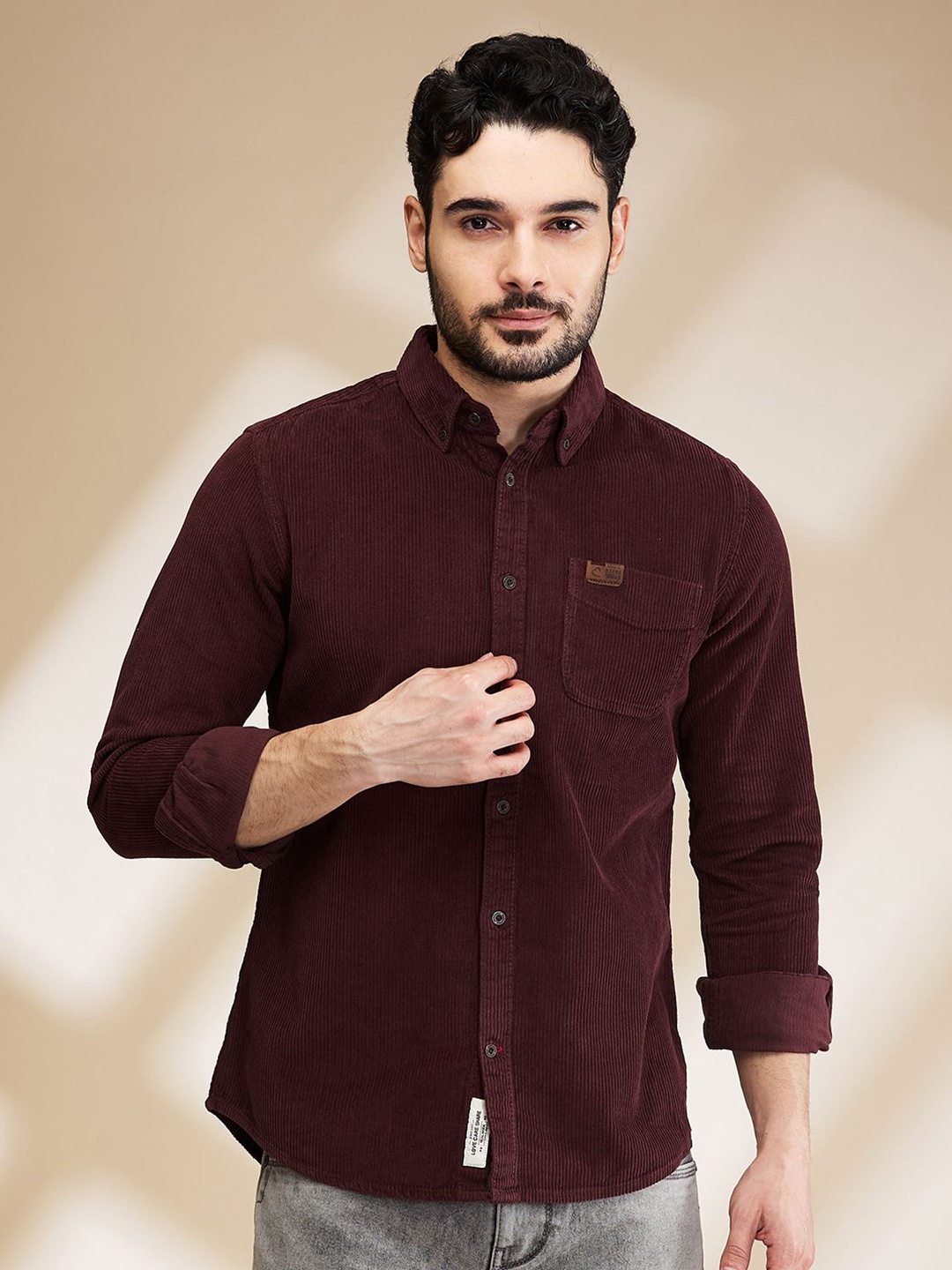 

Being Human Men Slim Fit Opaque Casual Shirt, Maroon