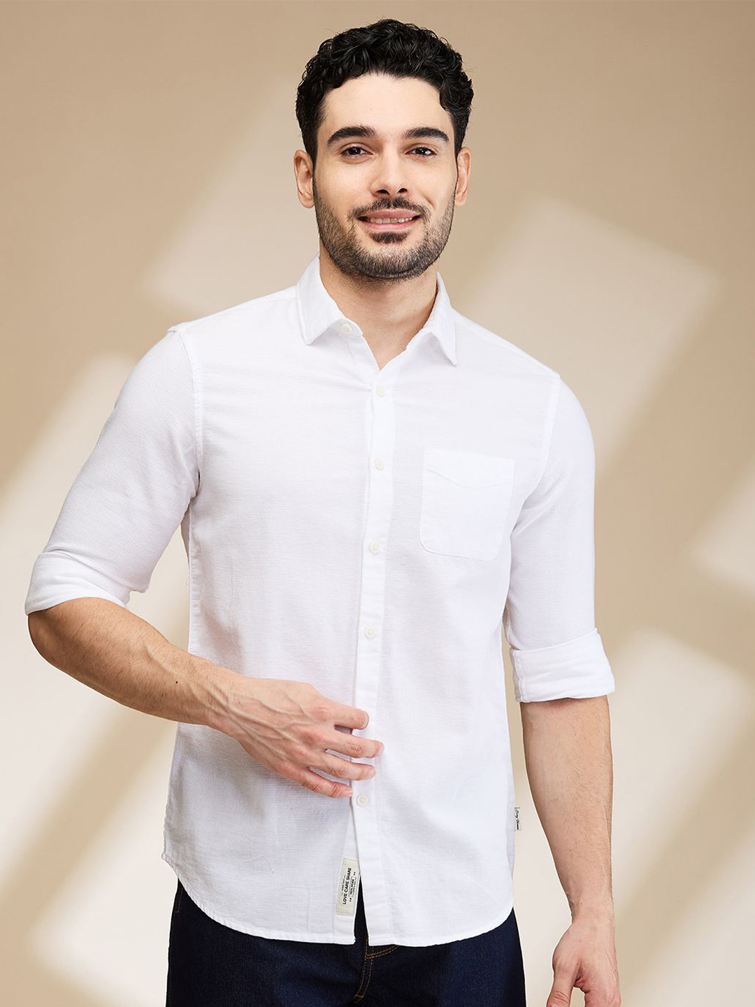 

Being Human Men Slim Fit Opaque Casual Shirt, White