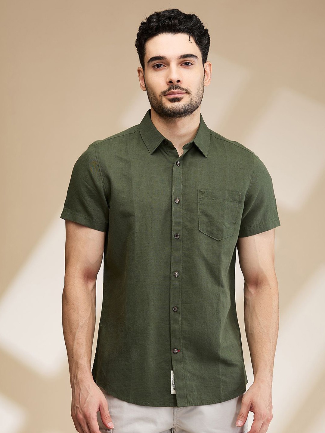 

Being Human Men Slim Fit Opaque Casual Shirt, Green