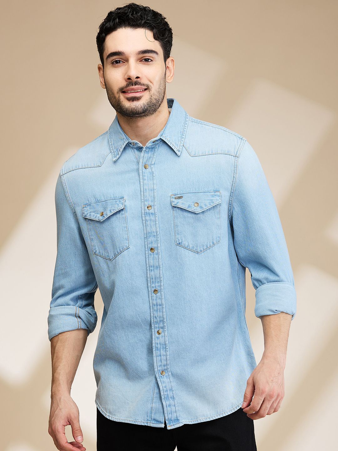 

Being Human Men Slim Fit Opaque Casual Shirt, Blue