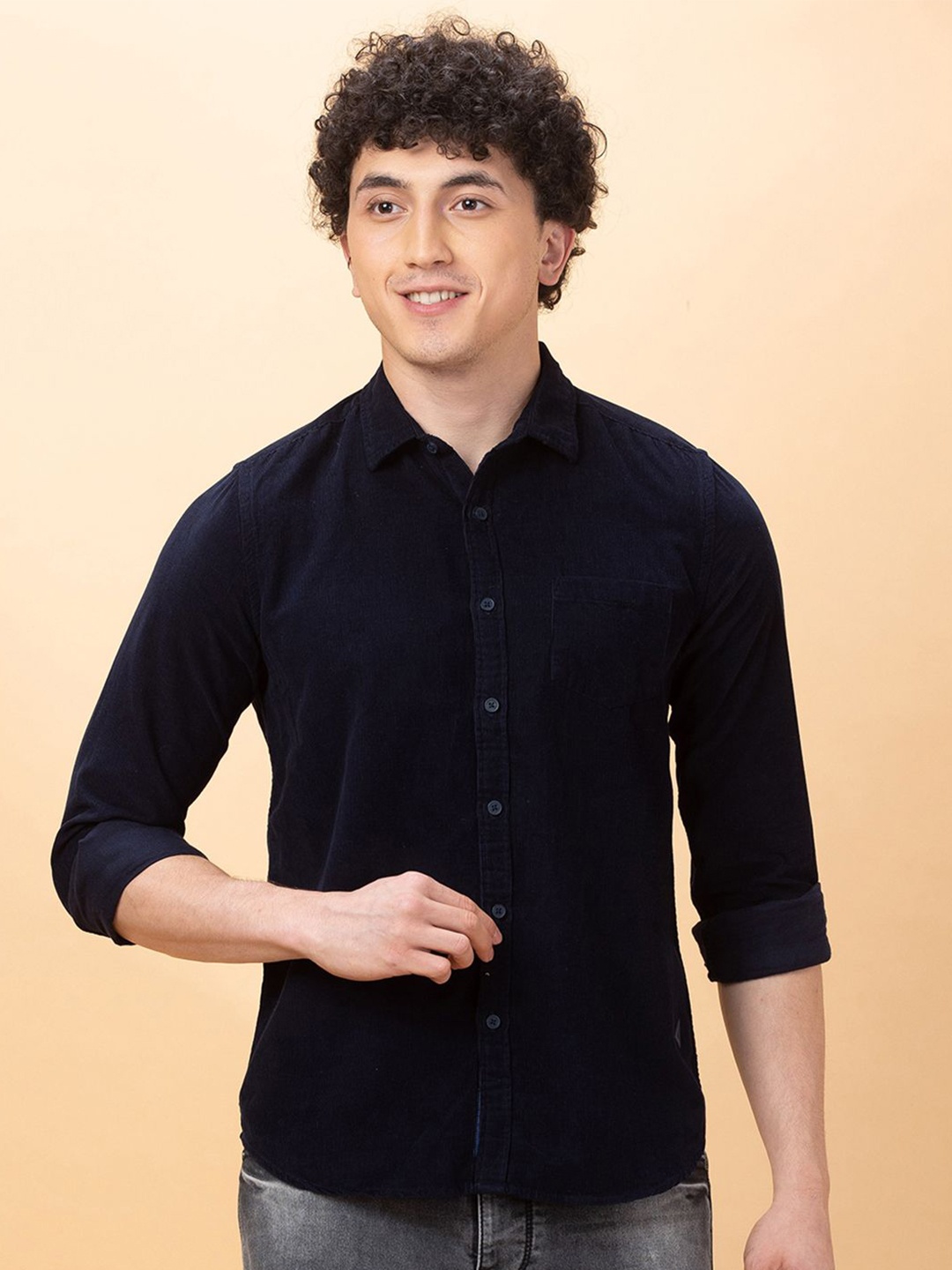 

Being Human Men Slim Fit Opaque Casual Shirt, Blue