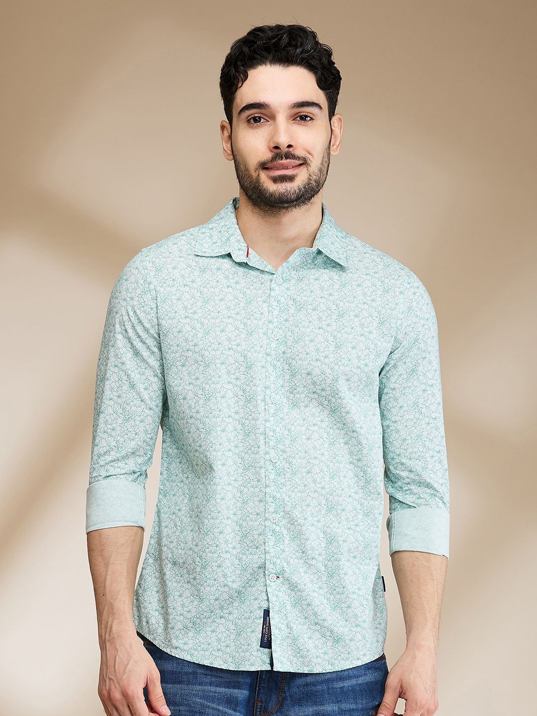 

Being Human Men Slim Fit Floral Opaque Printed Casual Shirt, Green