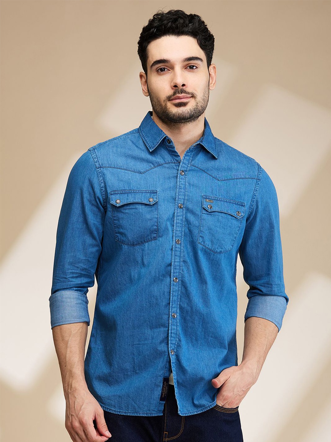 

Being Human Men Slim Fit Opaque Casual Shirt, Blue