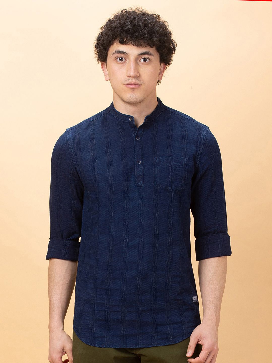 

Being Human Men Slim Fit Opaque Casual Shirt, Blue