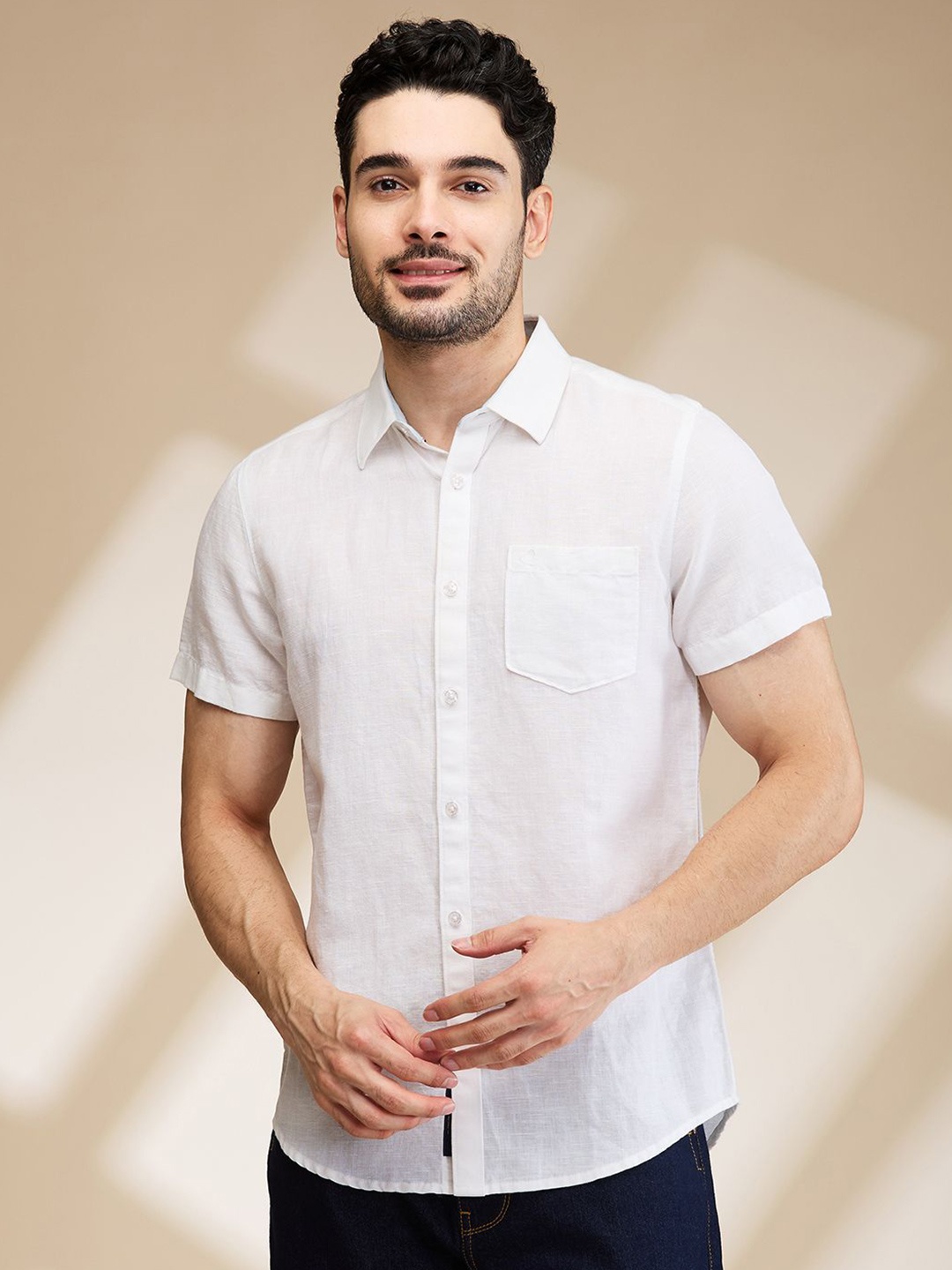 

Being Human Men Slim Fit Opaque Casual Shirt, White