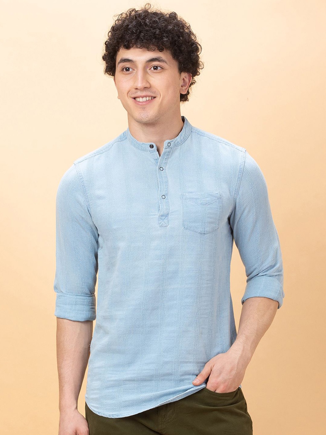 

Being Human Men Slim Fit Opaque Casual Shirt, Blue