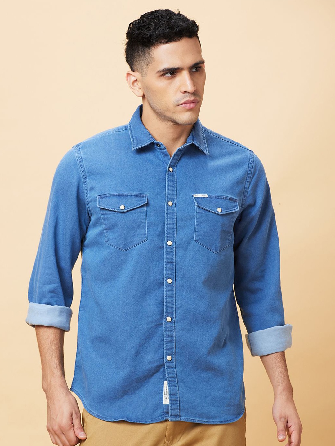 

Being Human Men Slim Fit Opaque Casual Shirt, Blue