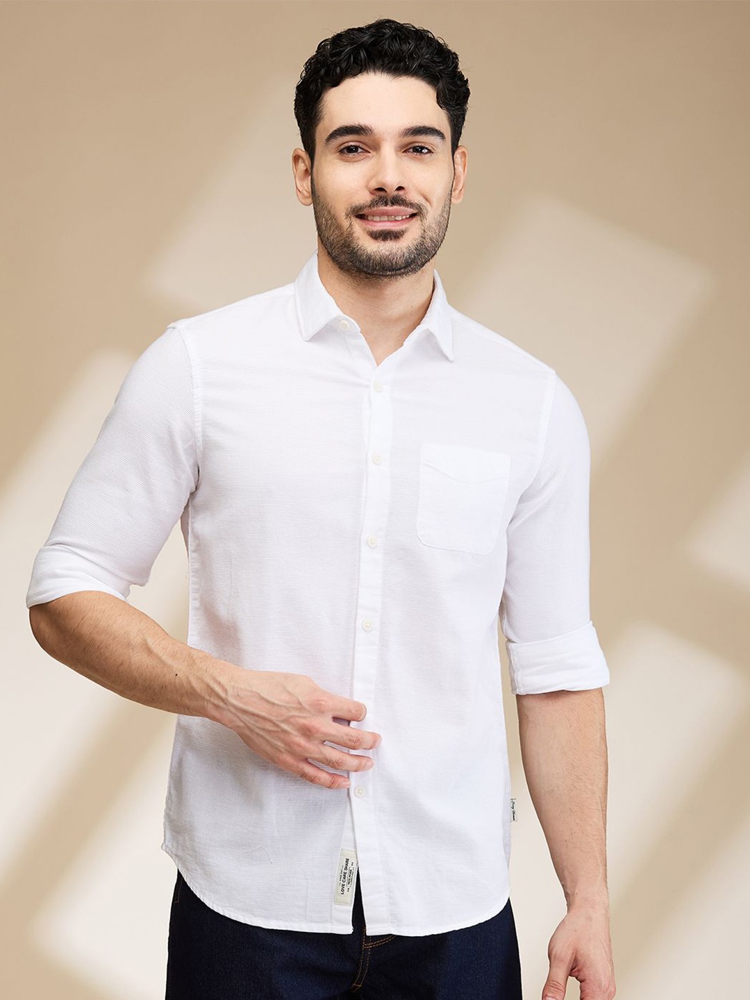 

Being Human Men Slim Fit Opaque Casual Shirt, White