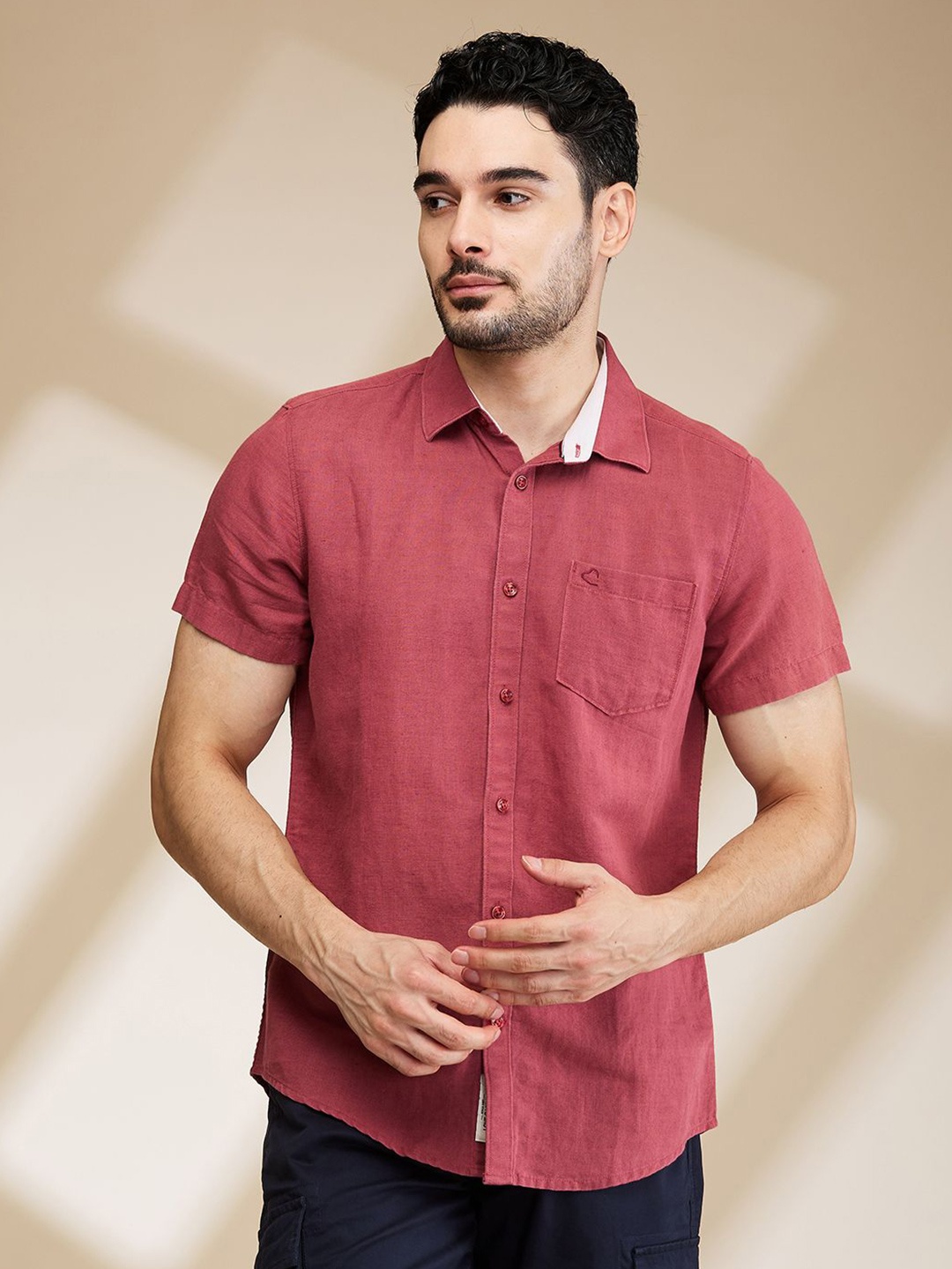 

Being Human Men Slim Fit Opaque Casual Shirt, Purple