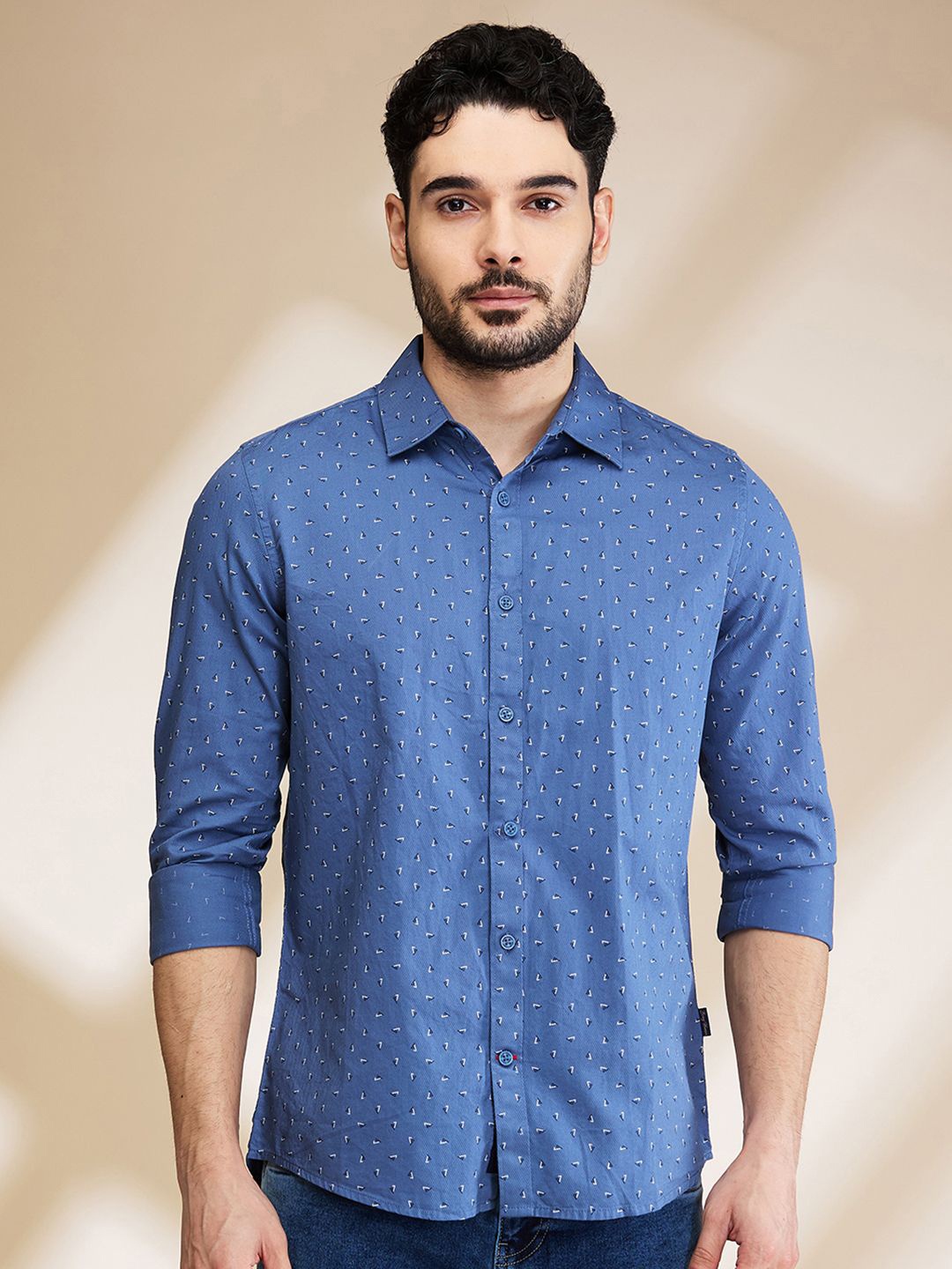 

Being Human Men Slim Fit Floral Opaque Printed Casual Shirt, Blue
