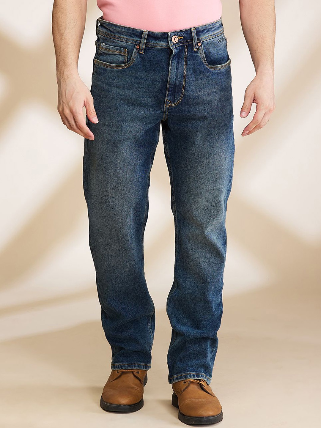 

Being Human Men Bootcut Light Fade Jeans, Blue