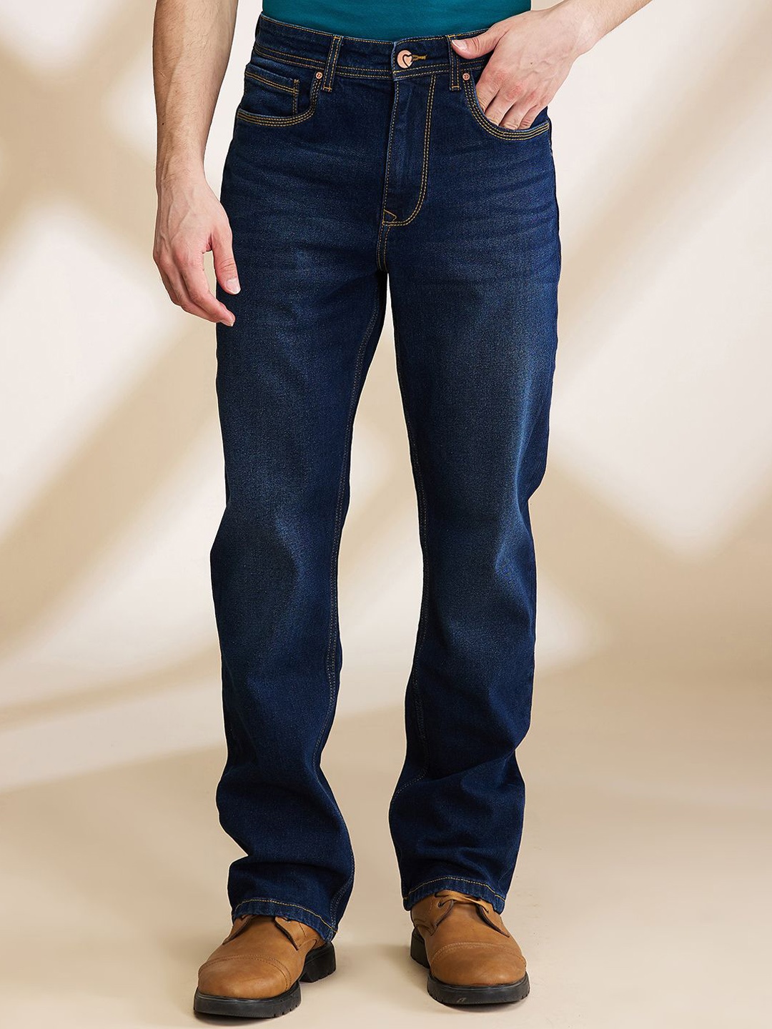 

Being Human Men Bootcut Light Fade Jeans, Blue