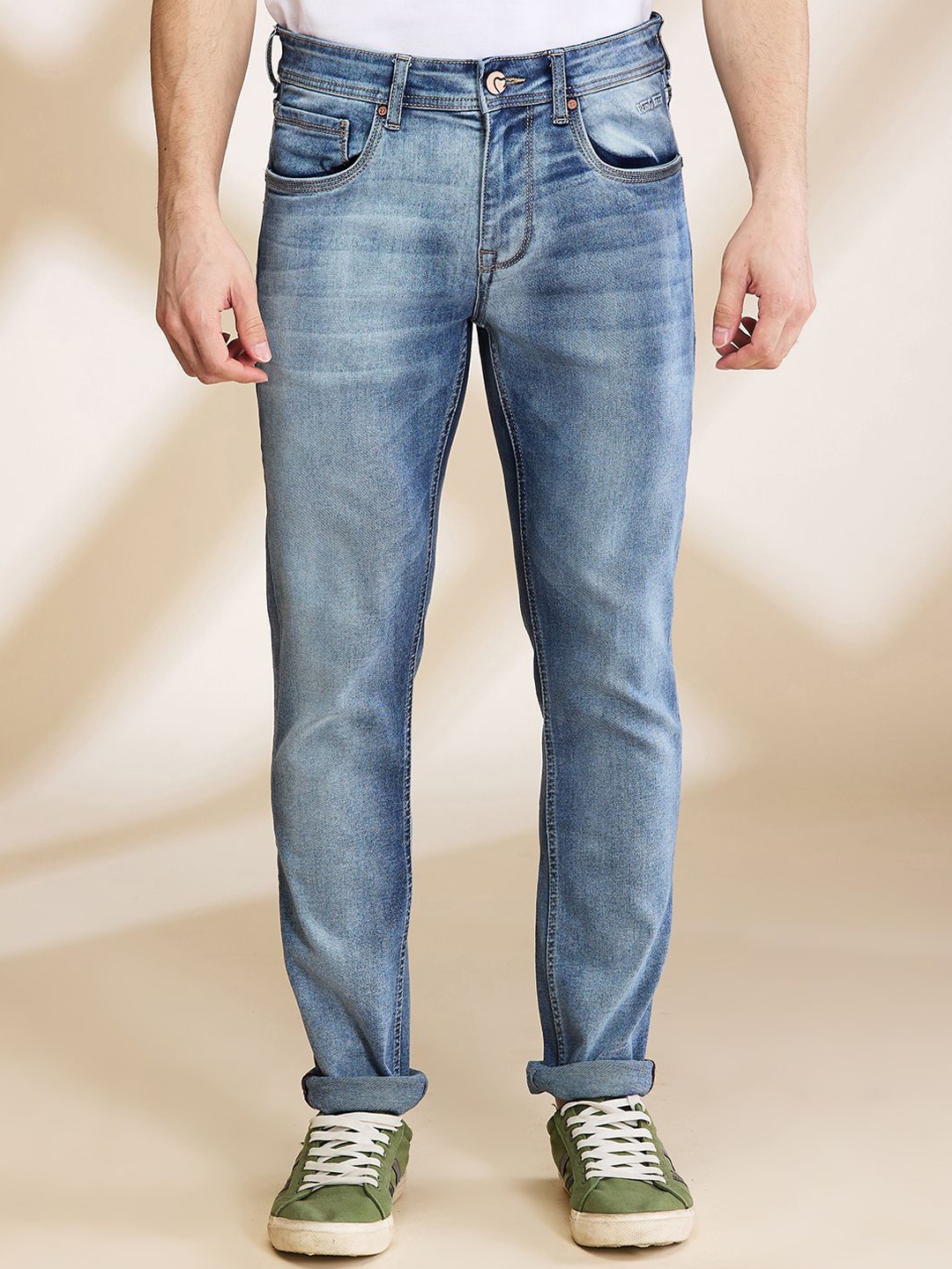 

Being Human Men Skinny Fit Heavy Fade Jeans, Blue