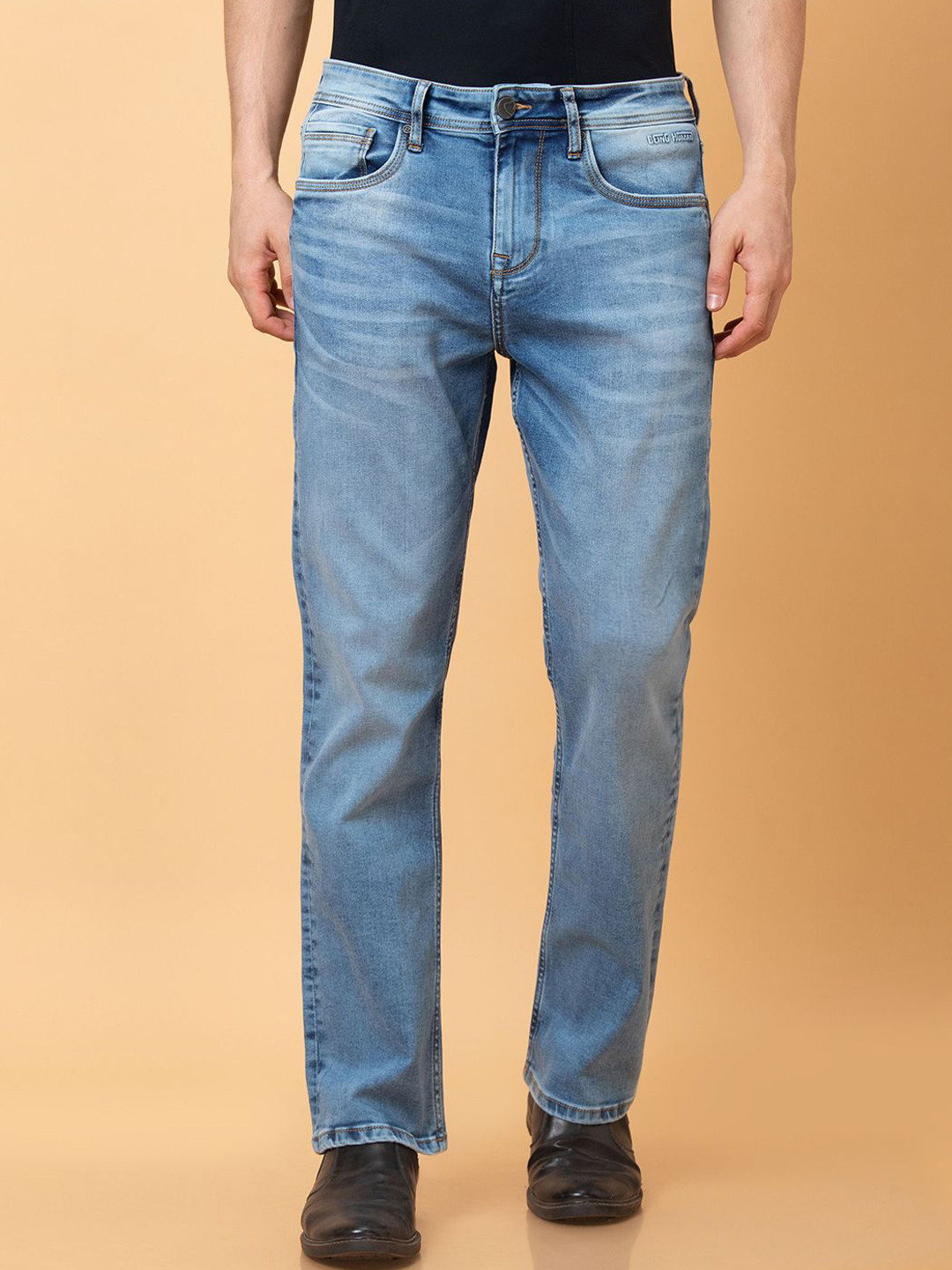 

Being Human Men Bootcut Heavy Fade Jeans, Blue