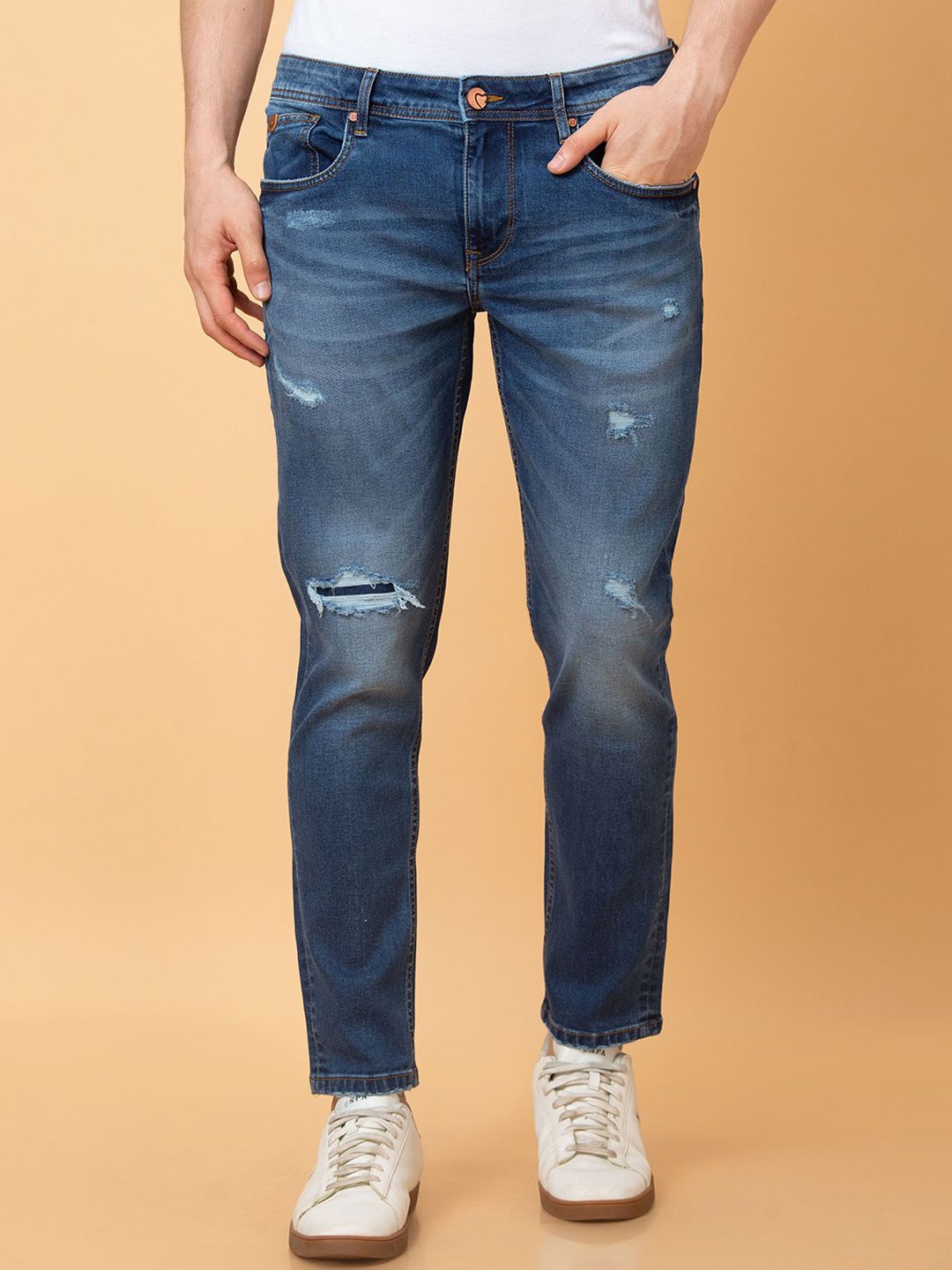 

Being Human Men Mildly Distressed Heavy Fade Jeans, Blue